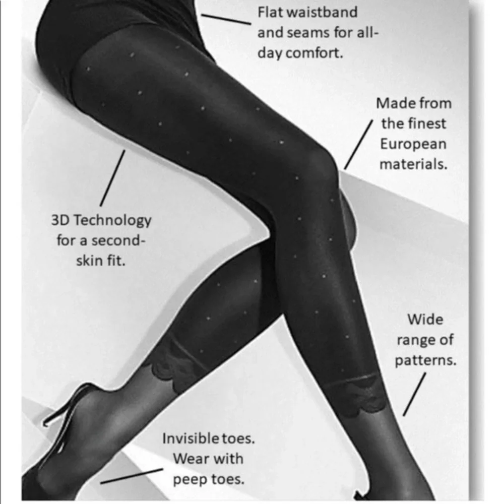 Grey Faux legging design pantyhose nylon tights New - Picture 4 of 5